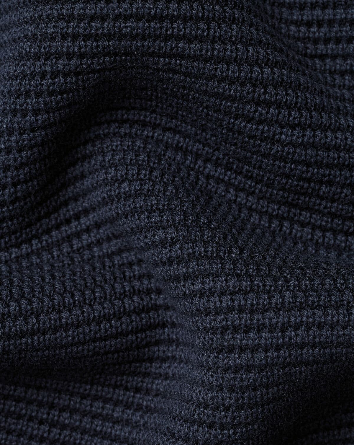 Поло Cotton Long Sleeve Textured Knitted – Тёмно-синее 4